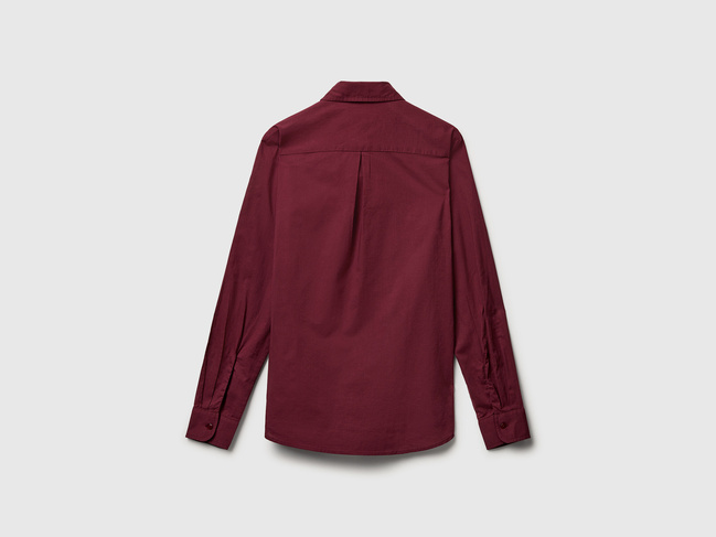 Фото ракурс 3 - Жіноча бордова сорочка Benetton артикул 5WPQDQ0AX 1D3 25A