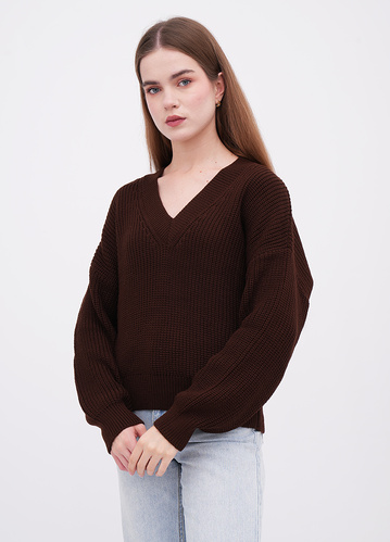 Фото ракурс 1 - Жіночий коричневий светр EQUILIBRI артикул W344 003 000 Brown FW2025