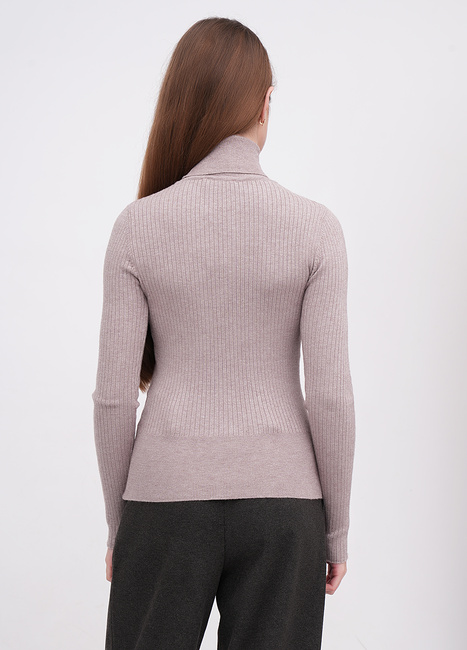 Фото ракурс 2 - Жіноча коричнева водолазка EQUILIBRI артикул W341 002 000 Mocco FW2025