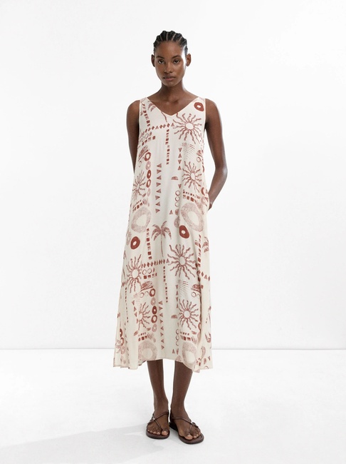 Женское белое платье Parfois артикул 234648 _WT FW2025 Фото ракурс 1 - Женское белое платье Parfois артикул 234648 _WT FW2025