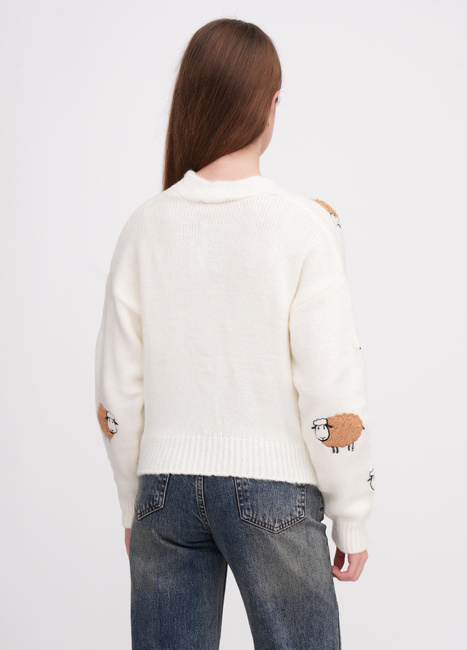 Жіночий білий кардиган EQUILIBRI артикул W343 013 000 White FW2025 Фото ракурс 2 - Жіночий білий кардиган EQUILIBRI артикул W343 013 000 White FW2025