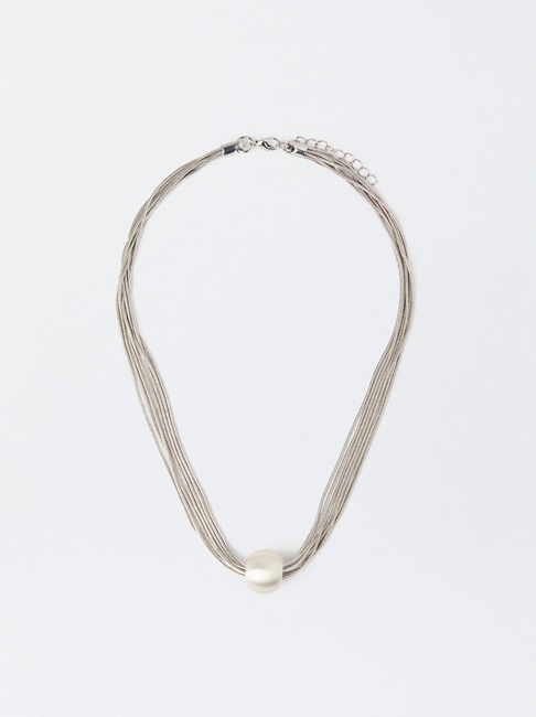 Женское серебряное ожерелье Parfois артикул 1610001 SVU FW2025 Фото ракурс 3 - Женское серебряное ожерелье Parfois артикул 1610001 SVU FW2025