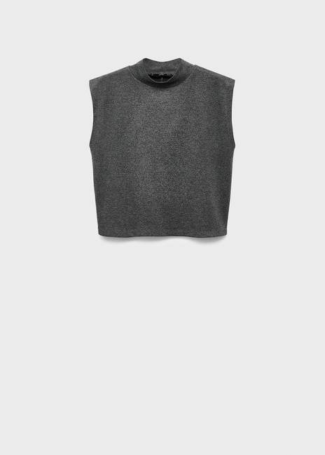 Женский серый топ Mango артикул 17045818 92 1 season Фото ракурс 3 - Женский серый топ Mango артикул 17045818 92 1 season