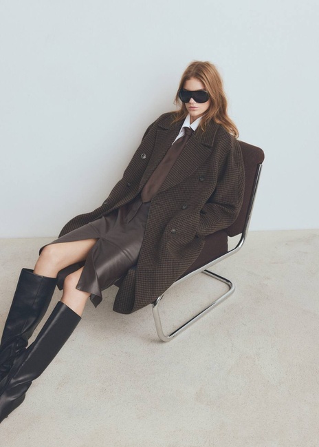 Фото ракурс 6 - Женское коричневое пальто Mango артикул 27071316 30 2 season