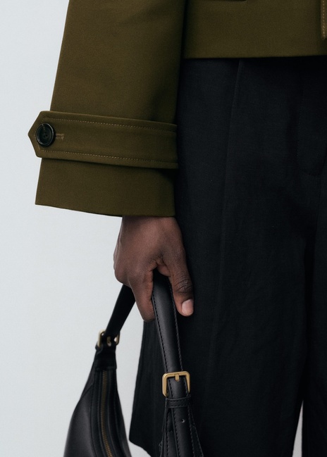 Жіночий хакі плащ Mango артикул 17045161 37 1 season Фото ракурс 6 - Жіночий хакі плащ Mango артикул 17045161 37 1 season