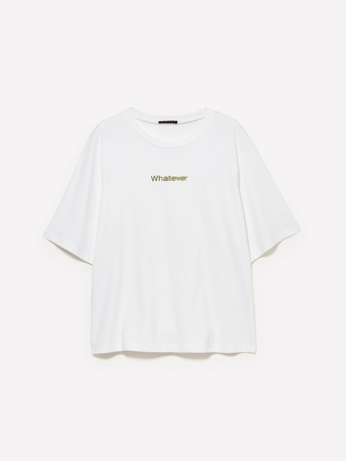 Жіноча біла футболка Sisley артикул 3I1XL107Y 101 25A Фото ракурс 5 - Жіноча біла футболка Sisley артикул 3I1XL107Y 101 25A