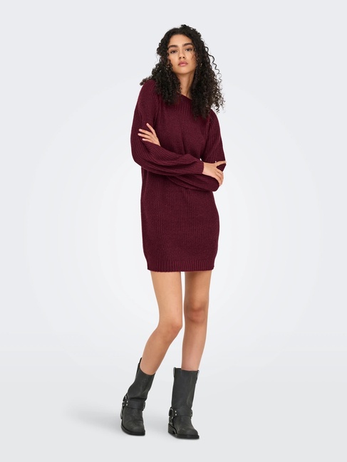 Жіноча бордова сукня Only артикул 15234103 Cabernet FW2025 Фото ракурс 5 - Жіноча бордова сукня Only артикул 15234103 Cabernet FW2025