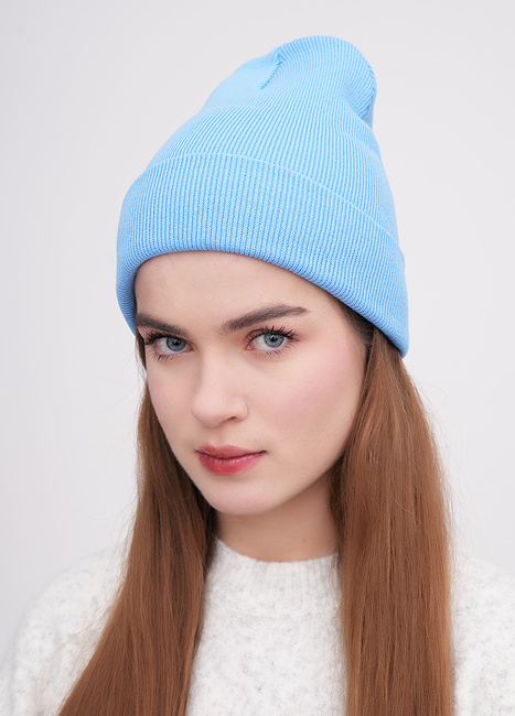 Жіноча синя шапка EQUILIBRI артикул W881 003 000 Blue FW2025 Фото ракурс 1 - Жіноча синя шапка EQUILIBRI артикул W881 003 000 Blue FW2025