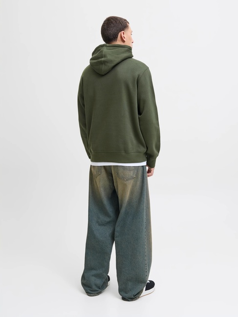 Фото ракурс 2 - Мужское зеленое худи Jack & Jones артикул 12233972 Duffel Bag FW2025