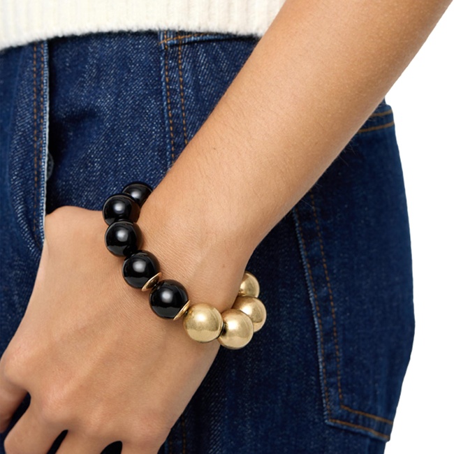 Женский золото-черный браслет Parfois артикул 239046 _BK FW2025 Фото ракурс 3 - Женский золото-черный браслет Parfois артикул 239046 _BK FW2025