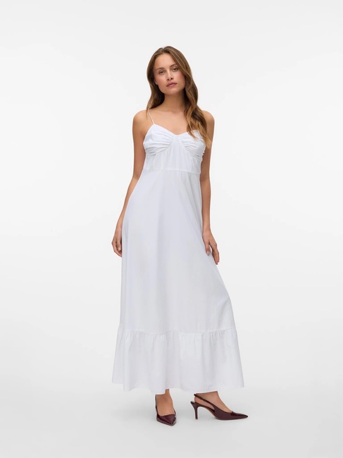 Женское белое платье Vero Moda артикул 10334569 snow white FW2025 Фото ракурс 1 - Женское белое платье Vero Moda артикул 10334569 snow white FW2025