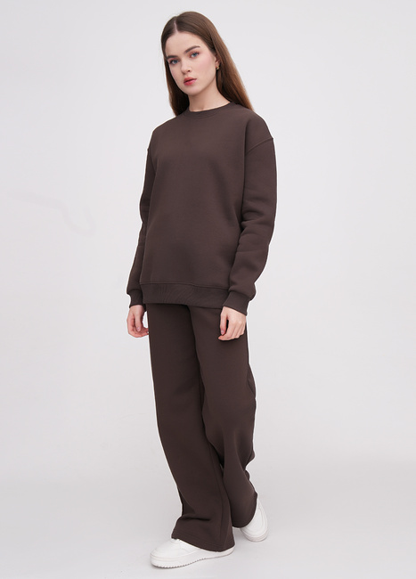 Жіночий коричневий світшот EQUILIBRI артикул W291 052 100 Brown FW2025 Фото ракурс 3 - Жіночий коричневий світшот EQUILIBRI артикул W291 052 100 Brown FW2025