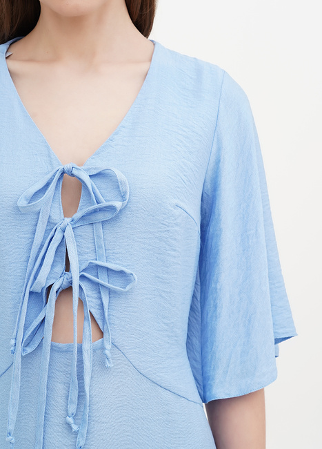 Жіноча синя сукня EQUILIBRI артикул W452 085 000 Blue SS2025 Фото ракурс 4 - Жіноча синя сукня EQUILIBRI артикул W452 085 000 Blue SS2025