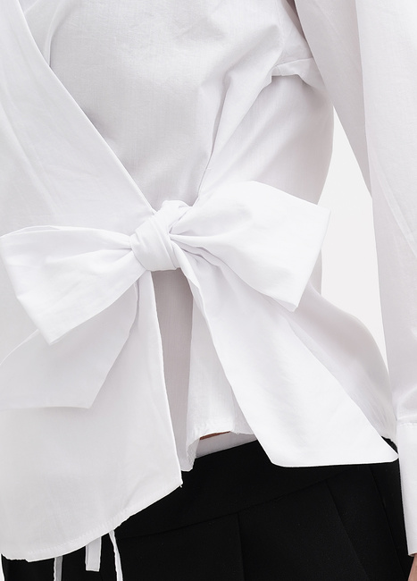 Фото ракурс 4 - Женская белая рубашка EQUILIBRI артикул W422 027 000 White SS2025