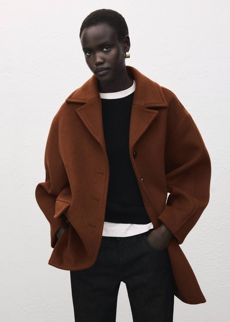 Женское бежевое пальто Mango артикул 27061259 09 2 season Фото ракурс 5 - Женское бежевое пальто Mango артикул 27061259 09 2 season