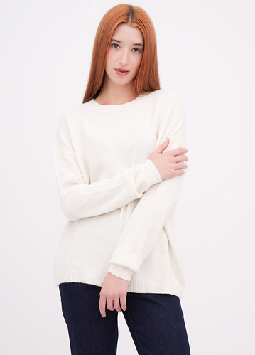 Фото ракурс 1 - Жіночий молочний светр EQUILIBRI артикул W342 058 000 MILK FW2025