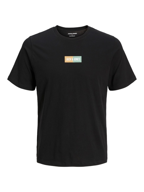 Мужская черная футболка Jack & Jones артикул 12278509 Black FW2025 Фото ракурс 3 - Мужская черная футболка Jack & Jones артикул 12278509 Black FW2025