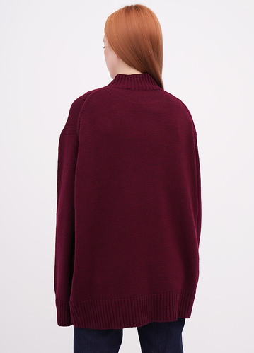 Фото ракурс 2 - Жіночий бордовий светр EQUILIBRI артикул W342 061 000 bordo FW2025