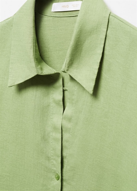 Фото ракурс 5 - Женская зелёная рубашка Mango артикул 67075723 43 6 season