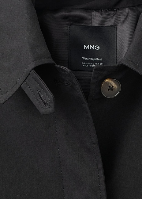 Фото ракурс 6 - Жіночий чорний плащ Mango артикул 17075152 99 1 season