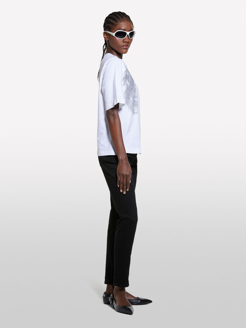 Женская бежевая футболка Sisley артикул 3I1XL106R 912 25P Фото ракурс 4 - Женская бежевая футболка Sisley артикул 3I1XL106R 912 25P