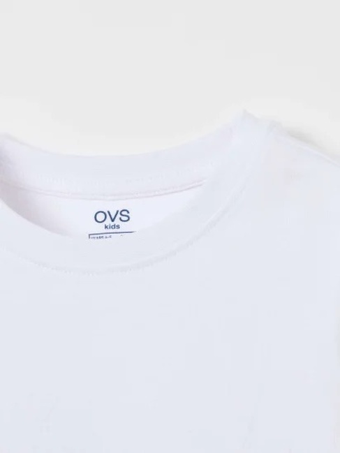 Фото ракурс 3 - Белая футболка для девочек OVS  артикул 2074144 White FW2024