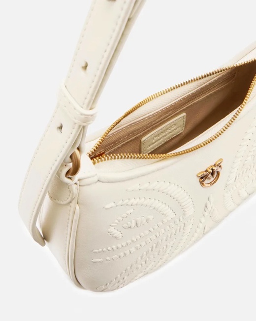 Женская молочная сумка Pinko артикул 103538-A2C3 Z14Q SS2025 Фото ракурс 4 - Женская молочная сумка Pinko артикул 103538-A2C3 Z14Q SS2025