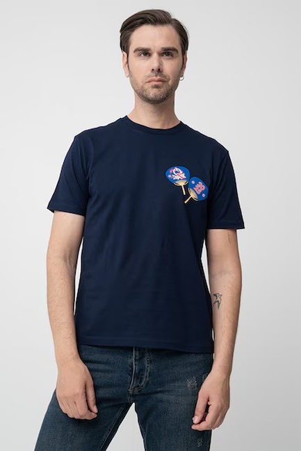 Мужская синяя футболка Benetton артикул 3I1XU1096 916 25P Фото ракурс 1 - Мужская синяя футболка Benetton артикул 3I1XU1096 916 25P