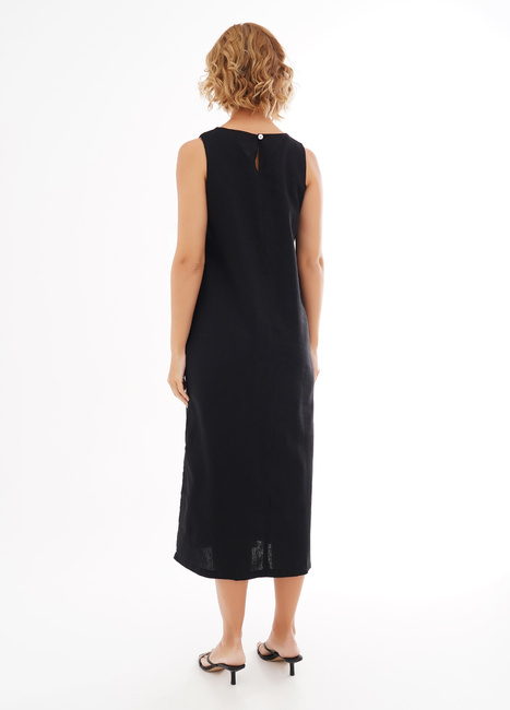 Фото ракурс 2 - Жіноча чорна сукня EQUILIBRI артикул W452 049 001 Black SS2025