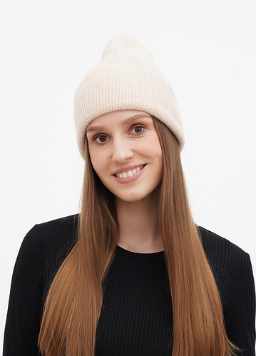 Фото ракурс 1 - Женская бежевая шапка EQUILIBRI артикул W SW Hat Melon Beige FW2024