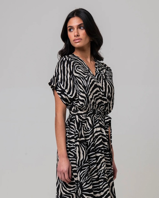 Фото ракурс 2 - Жіноча молочно-чорна сукня Piazza Italia артикул 50897 VAR 1 SS2025