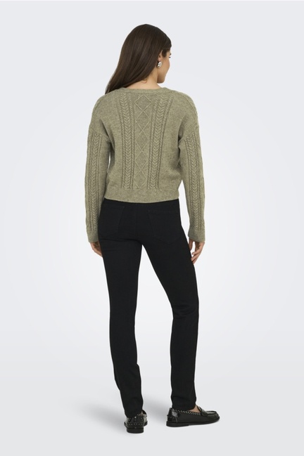 Женский коричневый кардиган Only артикул 15322412 Cub FW2025 Фото ракурс 2 - Женский коричневый кардиган Only артикул 15322412 Cub FW2025