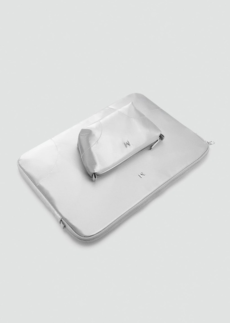 Фото ракурс 4 - Женская серебряная косметичка Mango артикул 87063285 PL 8 season