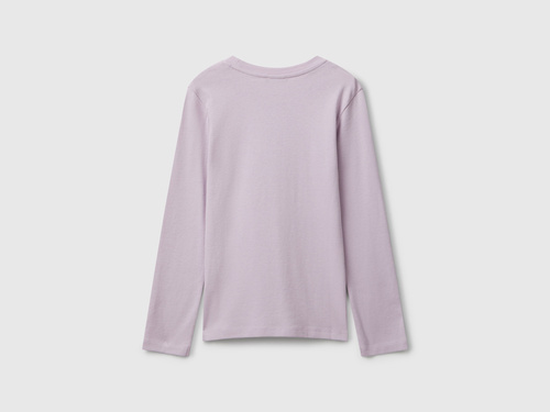 Фото ракурс 2 - Фіолетовий лонгслів Benetton для дівчаток артикул 3I9WC10Q2.G 0W1 25A