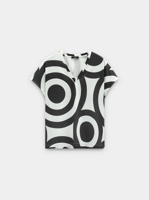 Фото ракурс 4 - Жіноча біло-чорна блузка Parfois артикул 240931 _DM FW2025