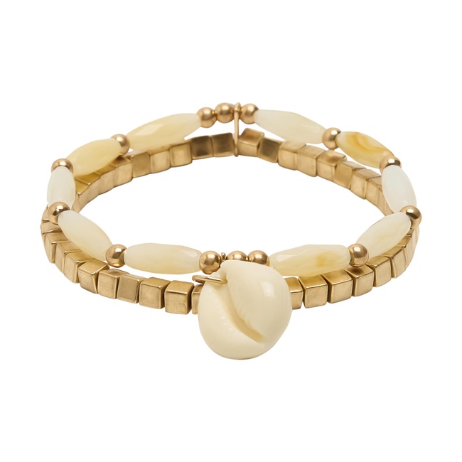 Жіночий біло-золотий браслет Parfois артикул 235055 _WT FW2025 Фото ракурс 2 - Жіночий біло-золотий браслет Parfois артикул 235055 _WT FW2025