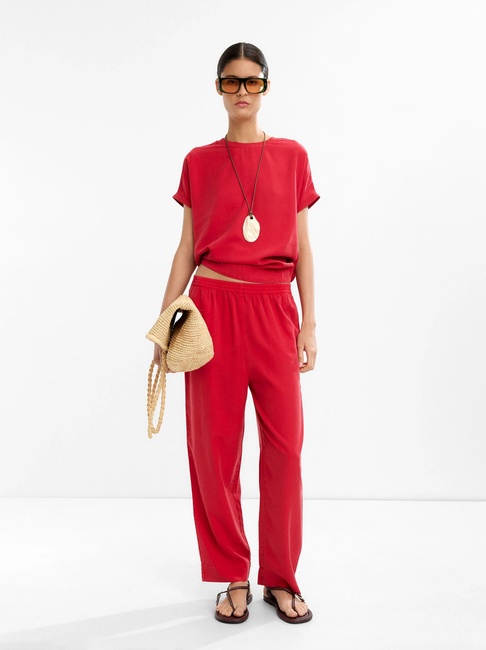 Фото ракурс 4 - Жіночі червоні штани Parfois артикул 235082 _RD FW2025