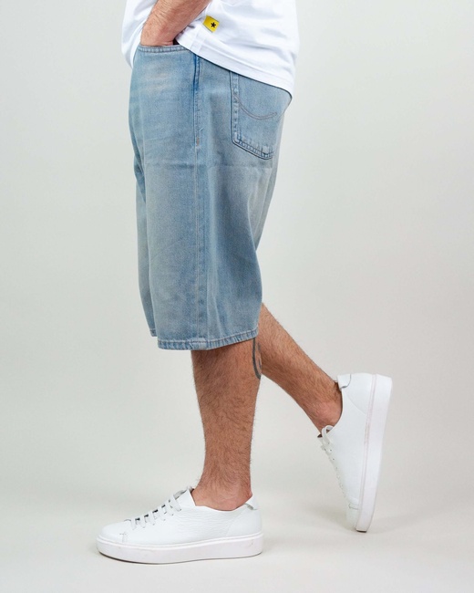 Фото ракурс 3 - Мужские синие шорты Jack & Jones артикул 12278049 Blue denim FW2025