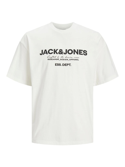 Фото ракурс 3 - Мужская белая футболка Jack & Jones  артикул 12247782 CLOUD DANCER SS2024