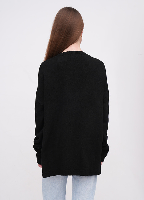 Фото ракурс 2 - Женский черный свитер EQUILIBRI артикул W342 082 000 Black FW2025