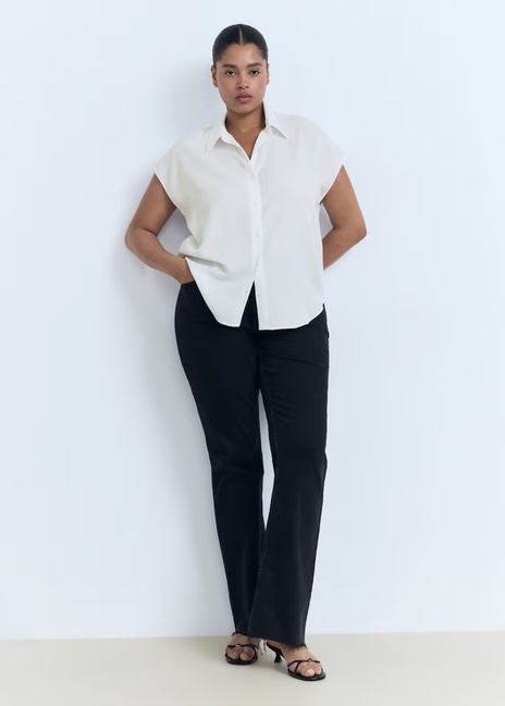 Фото ракурс 5 - Женская молочная рубашка Mango артикул 17071137 02 1 season