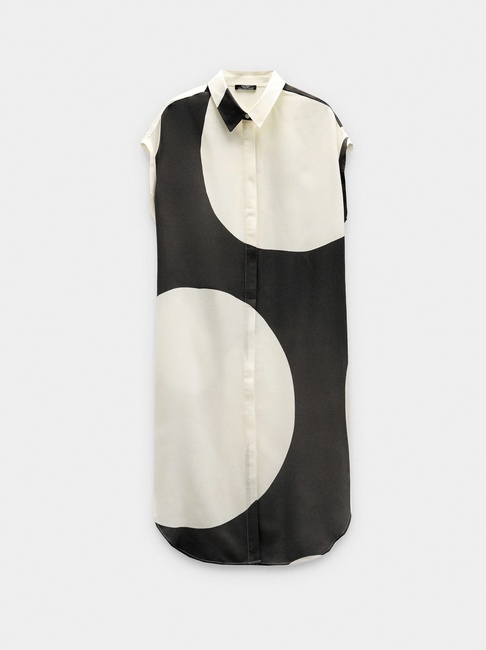 Женское бело-серое платье Parfois артикул 241885 _BM FW2025 Фото ракурс 4 - Женское бело-серое платье Parfois артикул 241885 _BM FW2025