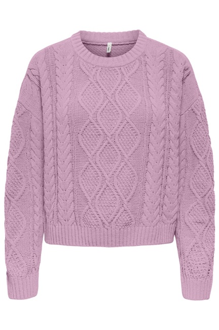 Жіночий рожевий светр Only артикул 15351234 Mauve Mist FW2025 Фото ракурс 3 - Жіночий рожевий светр Only артикул 15351234 Mauve Mist FW2025