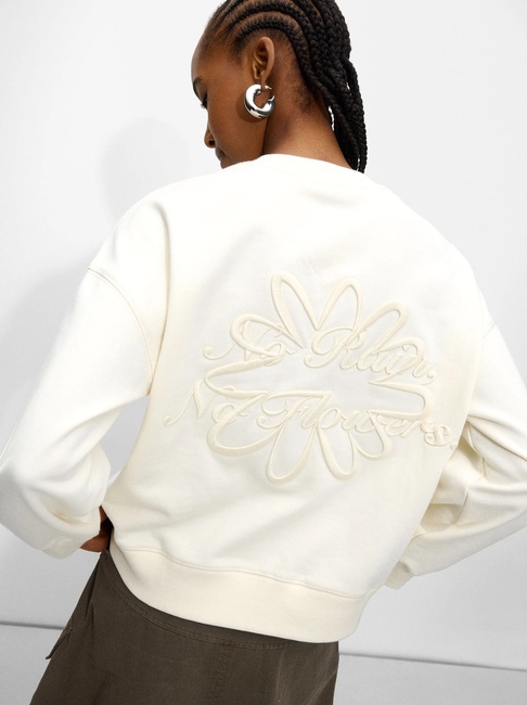 Фото ракурс 2 - Жіночий молочний світшот Parfois артикул 230787 _EC SS2025