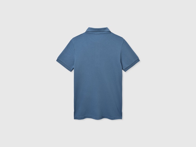 Синяя футболка поло для мальчиков Benetton артикул 3089C300Q.G 11W 25P Фото ракурс 2 - Синяя футболка поло для мальчиков Benetton артикул 3089C300Q.G 11W 25P