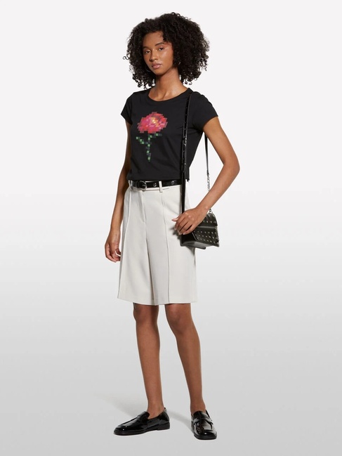 Фото ракурс 3 - Жіноча чорна футболка Sisley артикул 3I1XL107Z 100 25A