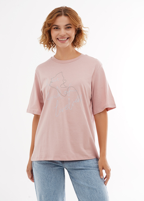 Жіноча рожева футболка EQUILIBRI артикул W213 085 000 Pink SS2025 Фото ракурс 1 - Жіноча рожева футболка EQUILIBRI артикул W213 085 000 Pink SS2025