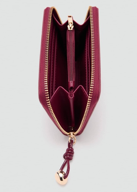Женский бордовый кошелёк Mango артикул 27051237 78 2 season Фото ракурс 3 - Женский бордовый кошелёк Mango артикул 27051237 78 2 season