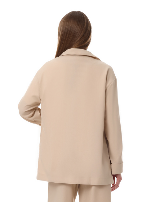 Жіночий бежевий пiджак EQUILIBRI артикул W491 060 100 Beige SS2025 Фото ракурс 2 - Жіночий бежевий пiджак EQUILIBRI артикул W491 060 100 Beige SS2025