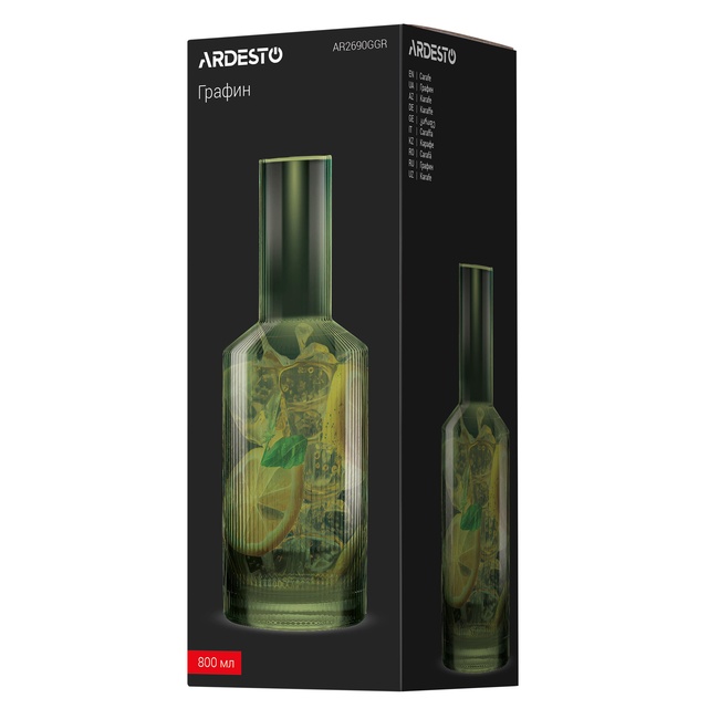 Фото ракурс 5 - Зеленый графин Ardesto артикул AR2690GGR No color FW2025